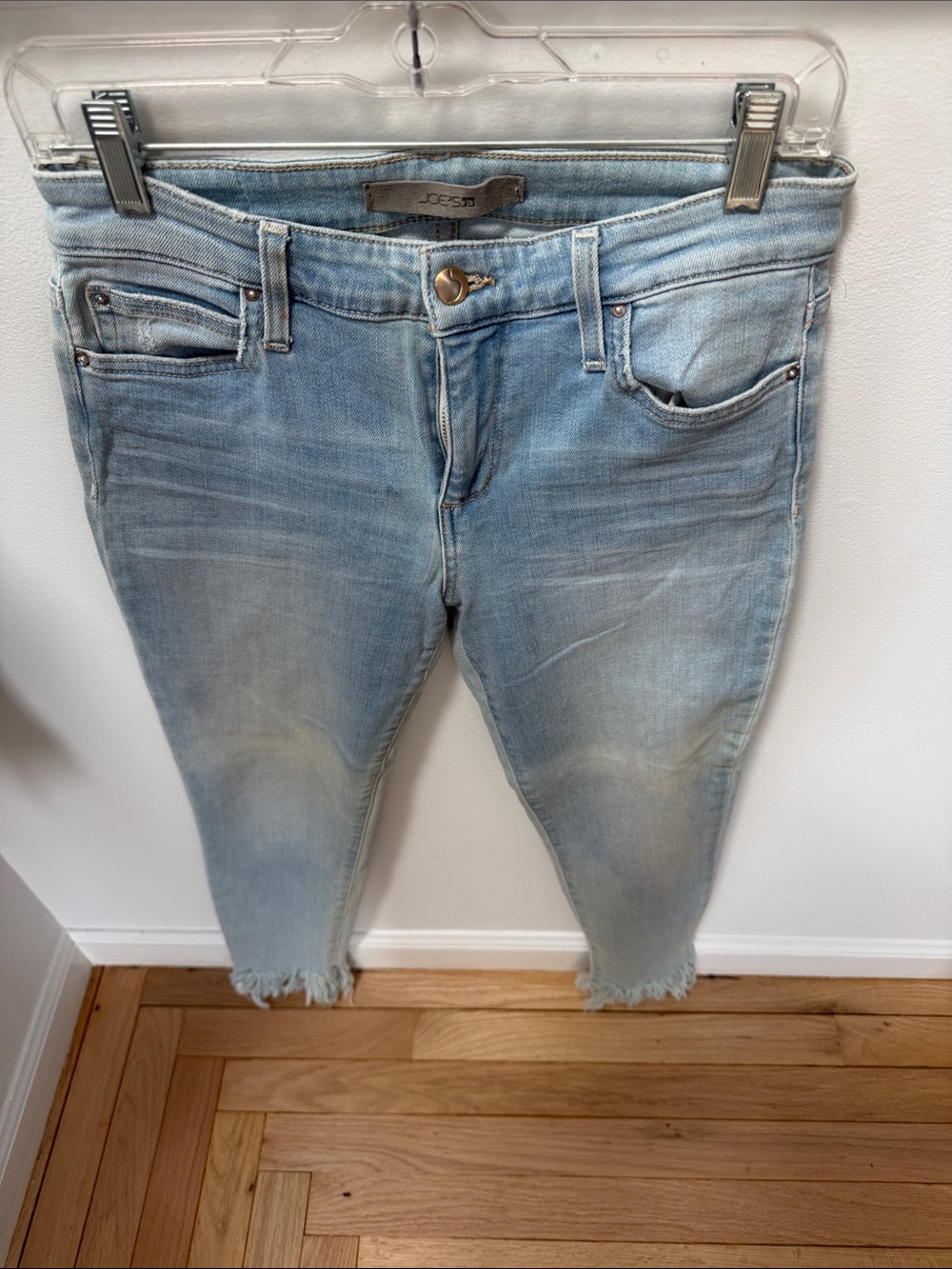 Joe's Jeans Light Blue Cropped Skinny Jeans with Raw Hem